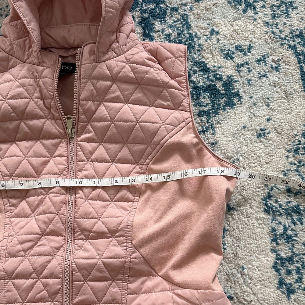 Bebe Blush Pink Quilted Hooded Vest NWT large - Picture 4 of 5